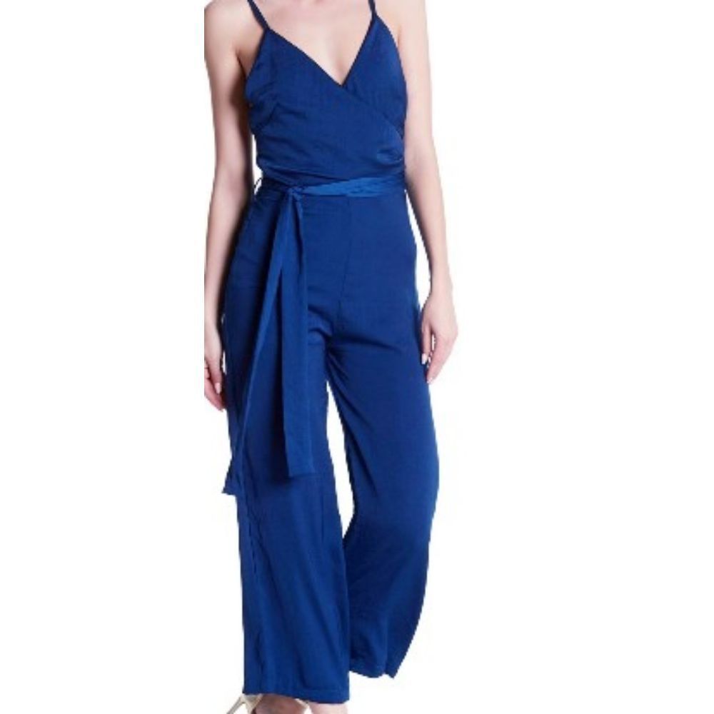 Blue Silky Jumpsuit by Favlux, Luxe Essentials